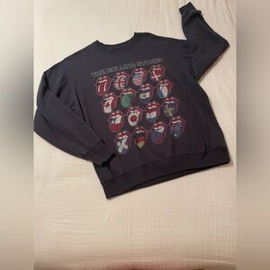 Hollister Dark Gray Rolling Stones  Crewneck Sweater